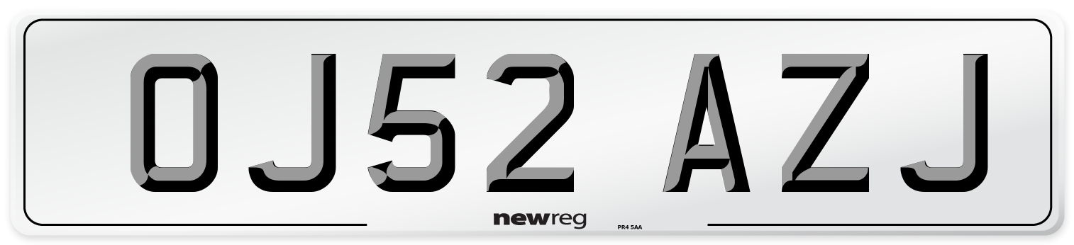 OJ52 AZJ Number Plate from New Reg